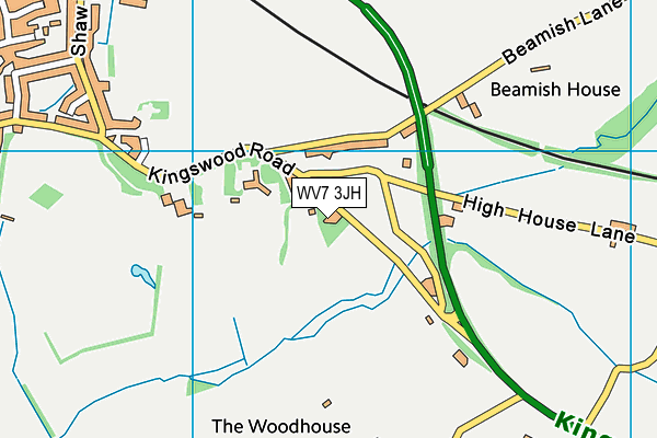 WV7 3JH map - OS VectorMap District (Ordnance Survey)