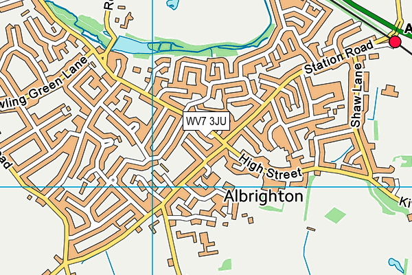 WV7 3JU map - OS VectorMap District (Ordnance Survey)