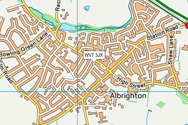 WV7 3JX map - OS VectorMap District (Ordnance Survey)