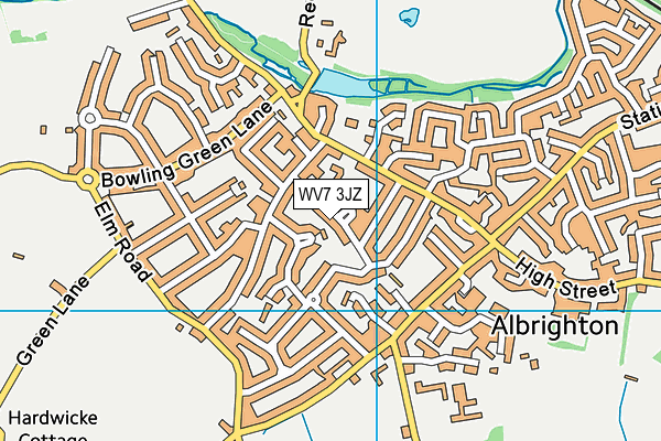 WV7 3JZ map - OS VectorMap District (Ordnance Survey)