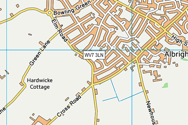 WV7 3LN map - OS VectorMap District (Ordnance Survey)