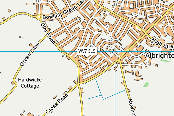 WV7 3LS map - OS VectorMap District (Ordnance Survey)