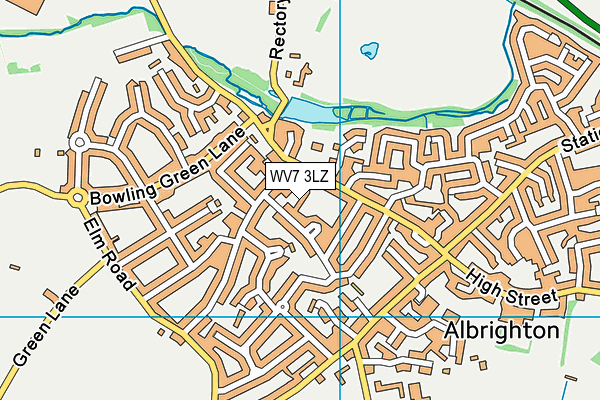 WV7 3LZ map - OS VectorMap District (Ordnance Survey)