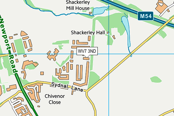 WV7 3ND map - OS VectorMap District (Ordnance Survey)