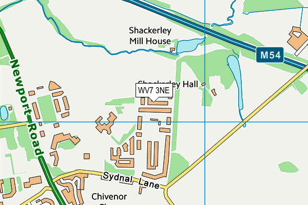 WV7 3NE map - OS VectorMap District (Ordnance Survey)