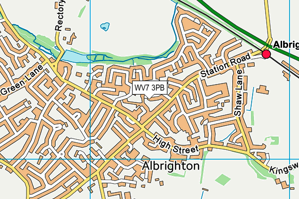 WV7 3PB map - OS VectorMap District (Ordnance Survey)