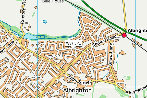 WV7 3PE map - OS VectorMap District (Ordnance Survey)