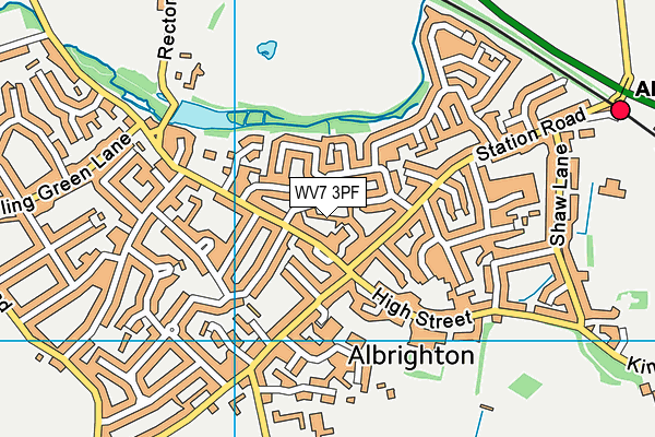 WV7 3PF map - OS VectorMap District (Ordnance Survey)