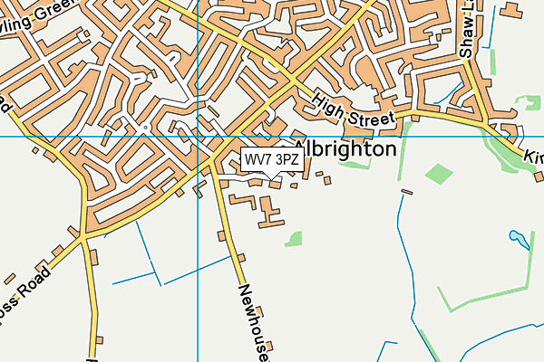 WV7 3PZ map - OS VectorMap District (Ordnance Survey)
