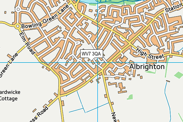 WV7 3QA map - OS VectorMap District (Ordnance Survey)