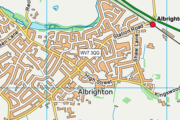 WV7 3QG map - OS VectorMap District (Ordnance Survey)
