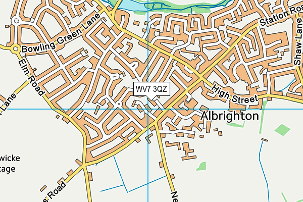 WV7 3QZ map - OS VectorMap District (Ordnance Survey)