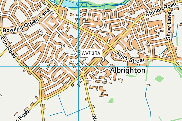 WV7 3RA map - OS VectorMap District (Ordnance Survey)