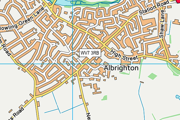 WV7 3RB map - OS VectorMap District (Ordnance Survey)