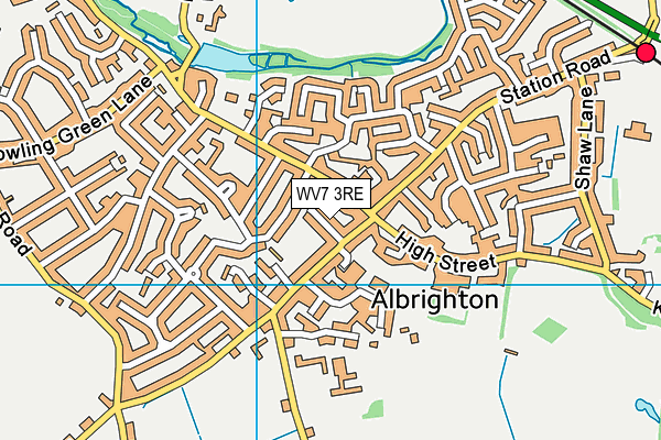 WV7 3RE map - OS VectorMap District (Ordnance Survey)