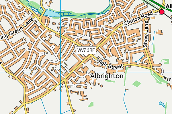 WV7 3RF map - OS VectorMap District (Ordnance Survey)