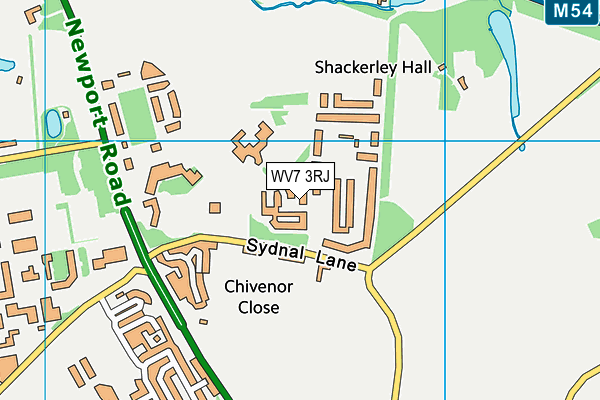 WV7 3RJ map - OS VectorMap District (Ordnance Survey)