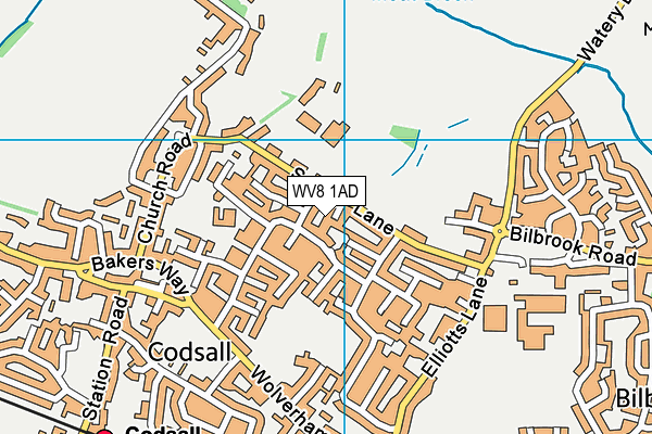 WV8 1AD map - OS VectorMap District (Ordnance Survey)