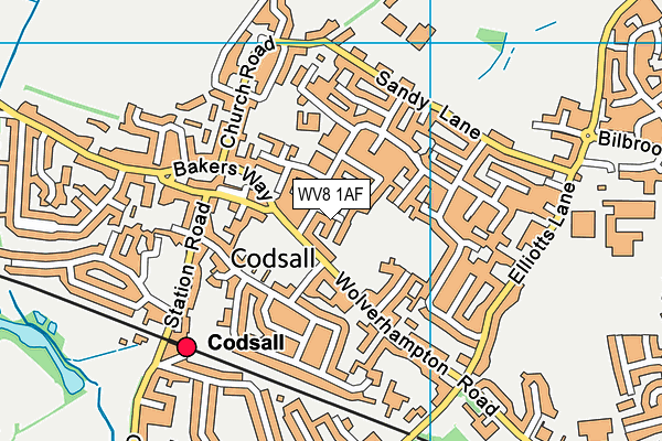 WV8 1AF map - OS VectorMap District (Ordnance Survey)