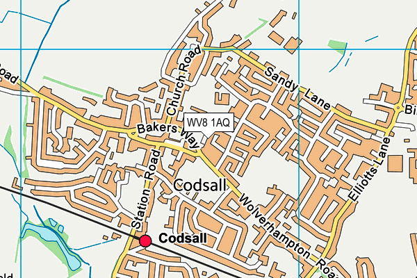 WV8 1AQ map - OS VectorMap District (Ordnance Survey)