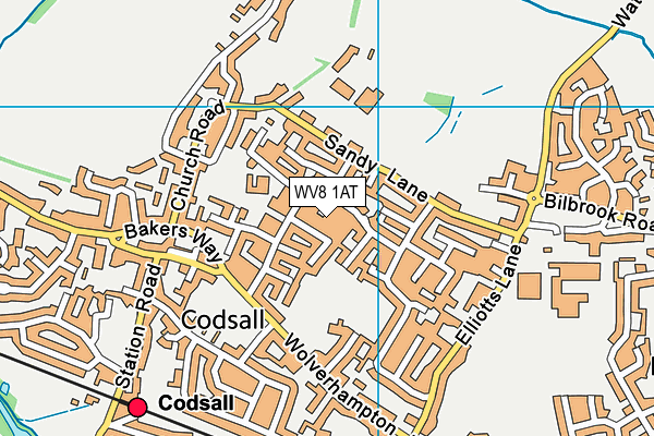 WV8 1AT map - OS VectorMap District (Ordnance Survey)