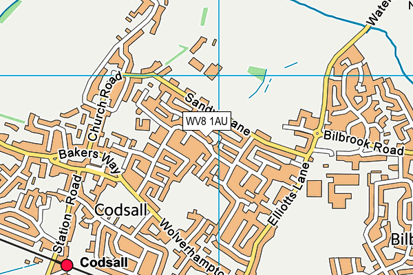 WV8 1AU map - OS VectorMap District (Ordnance Survey)