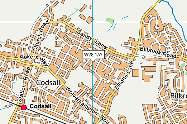 WV8 1AY map - OS VectorMap District (Ordnance Survey)