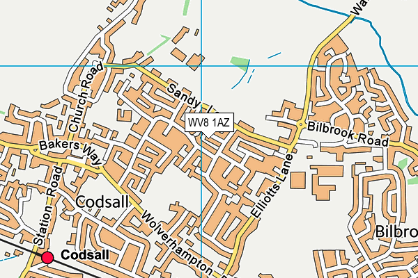 WV8 1AZ map - OS VectorMap District (Ordnance Survey)