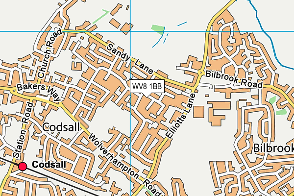 WV8 1BB map - OS VectorMap District (Ordnance Survey)