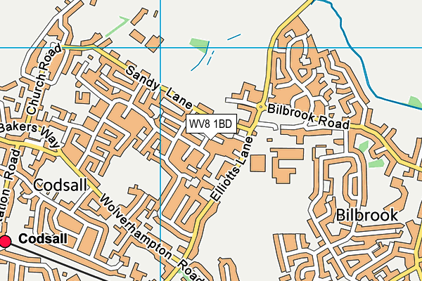 WV8 1BD map - OS VectorMap District (Ordnance Survey)