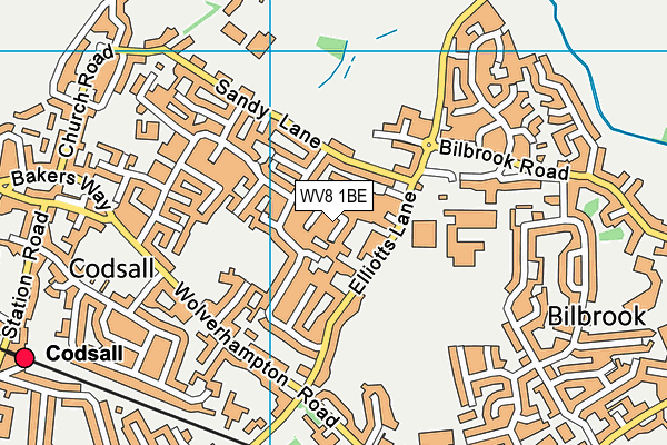 WV8 1BE map - OS VectorMap District (Ordnance Survey)