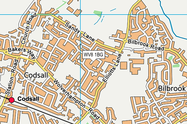 WV8 1BG map - OS VectorMap District (Ordnance Survey)