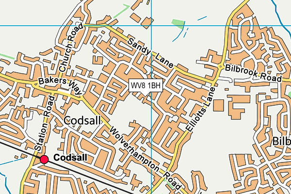 WV8 1BH map - OS VectorMap District (Ordnance Survey)