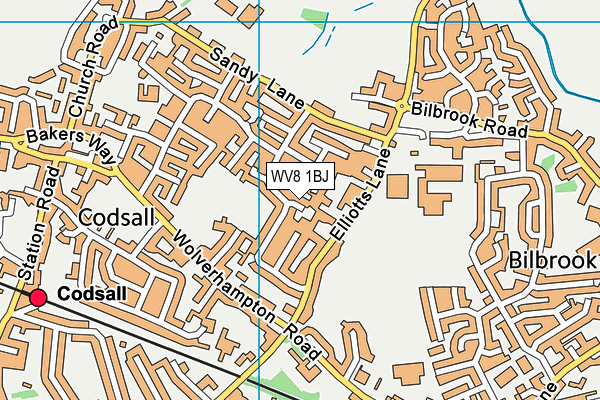 WV8 1BJ map - OS VectorMap District (Ordnance Survey)