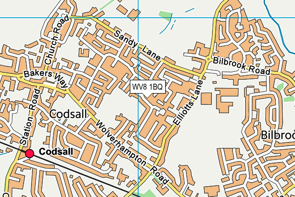 WV8 1BQ map - OS VectorMap District (Ordnance Survey)