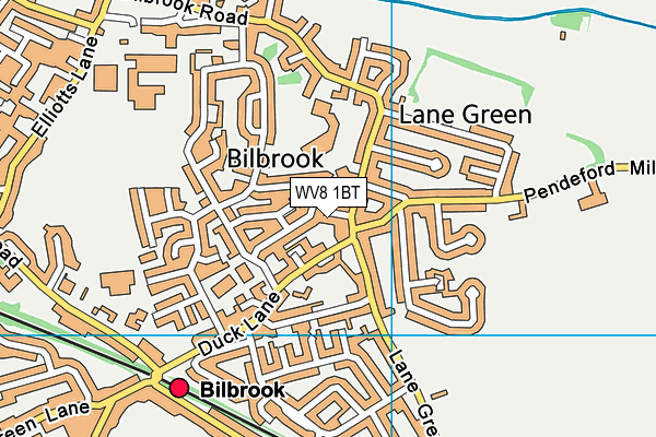 WV8 1BT map - OS VectorMap District (Ordnance Survey)