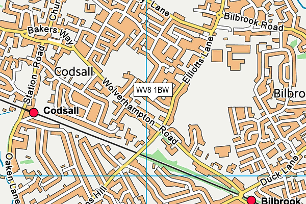 WV8 1BW map - OS VectorMap District (Ordnance Survey)