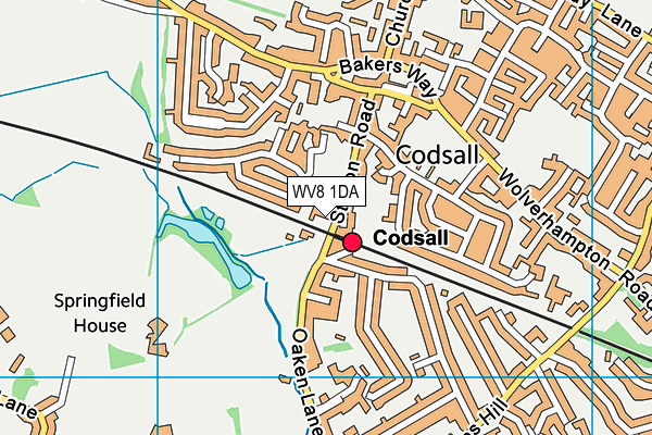 WV8 1DA map - OS VectorMap District (Ordnance Survey)