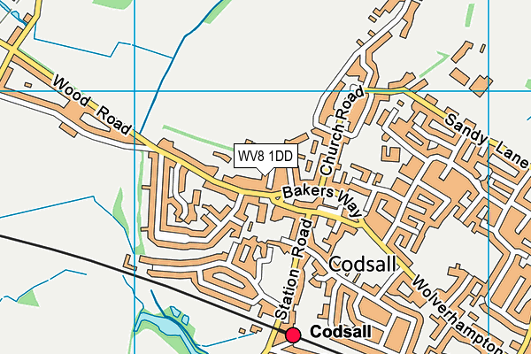 WV8 1DD map - OS VectorMap District (Ordnance Survey)