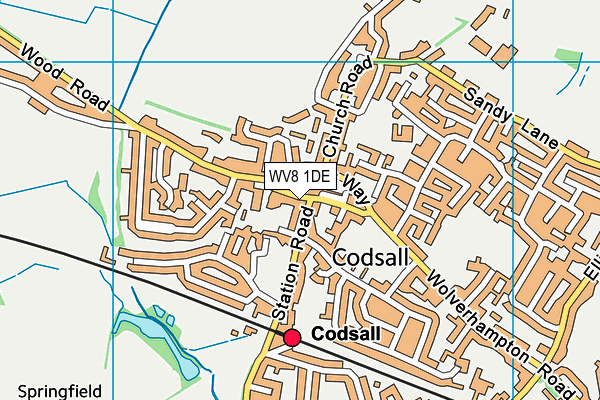 WV8 1DE map - OS VectorMap District (Ordnance Survey)