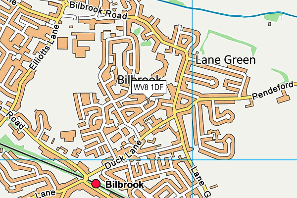 WV8 1DF map - OS VectorMap District (Ordnance Survey)