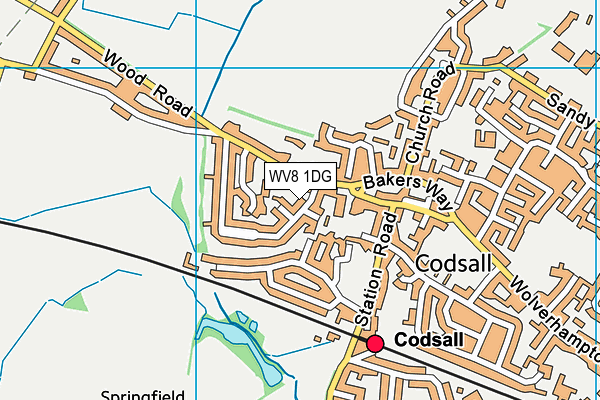 WV8 1DG map - OS VectorMap District (Ordnance Survey)