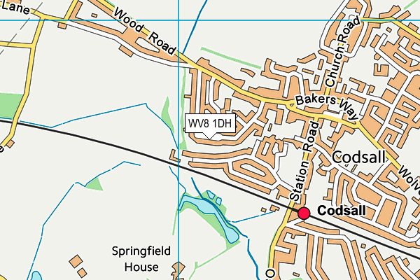 WV8 1DH map - OS VectorMap District (Ordnance Survey)