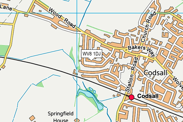 WV8 1DJ map - OS VectorMap District (Ordnance Survey)