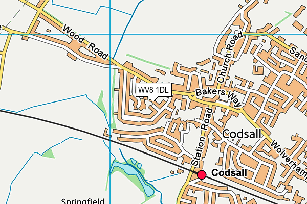 WV8 1DL map - OS VectorMap District (Ordnance Survey)