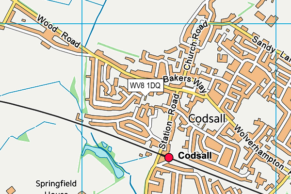 WV8 1DQ map - OS VectorMap District (Ordnance Survey)