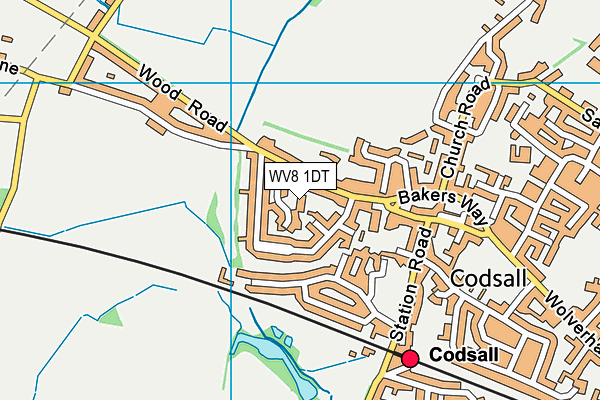 WV8 1DT map - OS VectorMap District (Ordnance Survey)