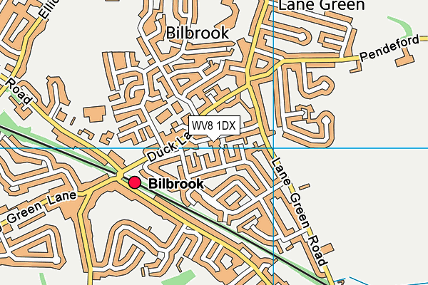 WV8 1DX map - OS VectorMap District (Ordnance Survey)