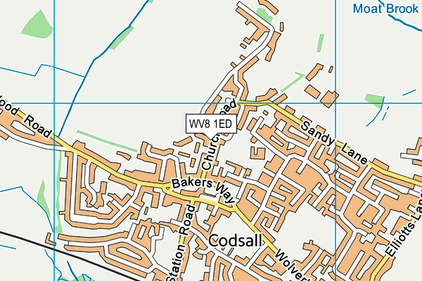 WV8 1ED map - OS VectorMap District (Ordnance Survey)