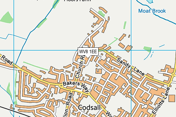 WV8 1EE map - OS VectorMap District (Ordnance Survey)